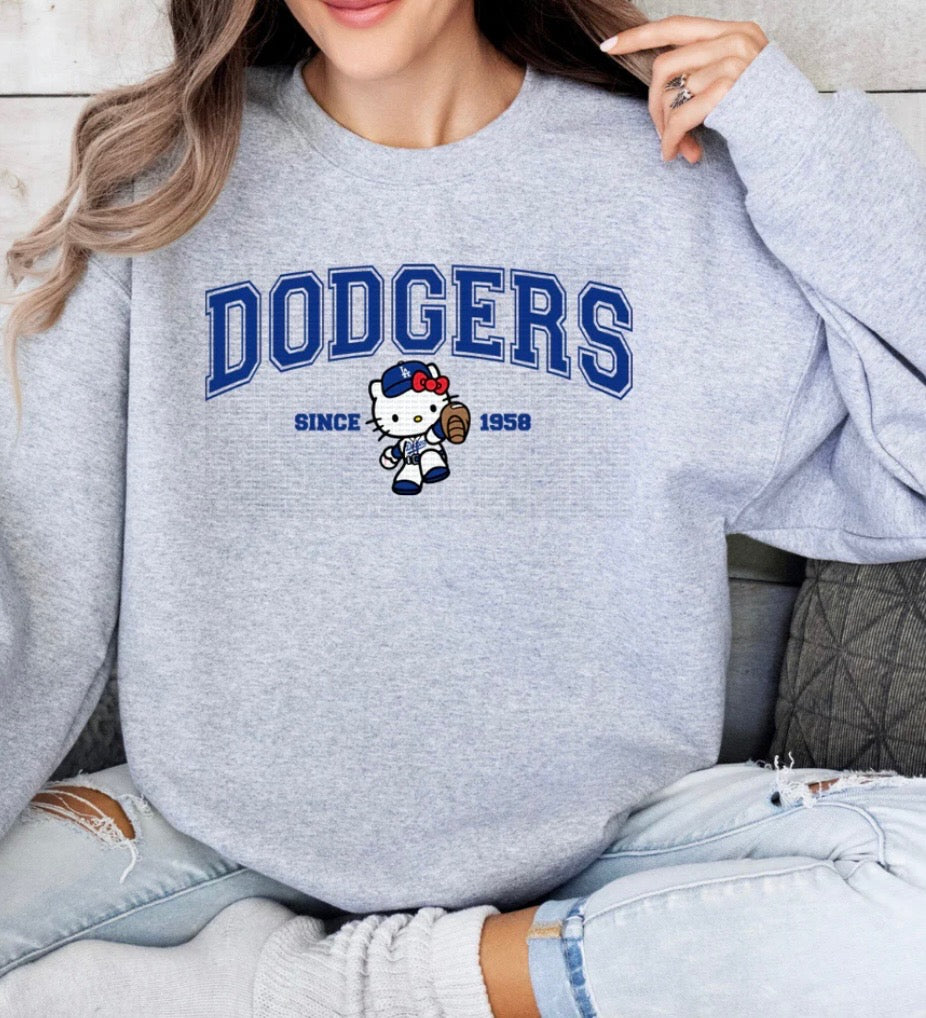 L.A x HK Blue Baseball Crewneck