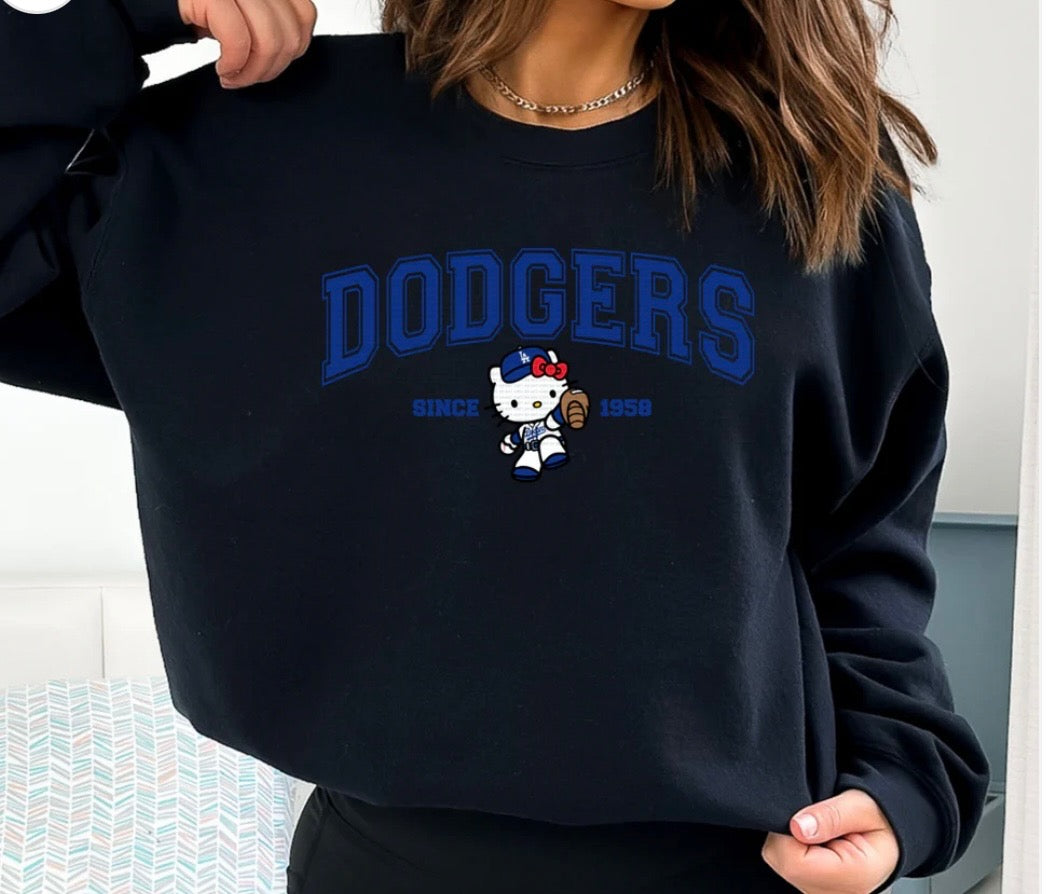 L.A x HK Blue Baseball Crewneck
