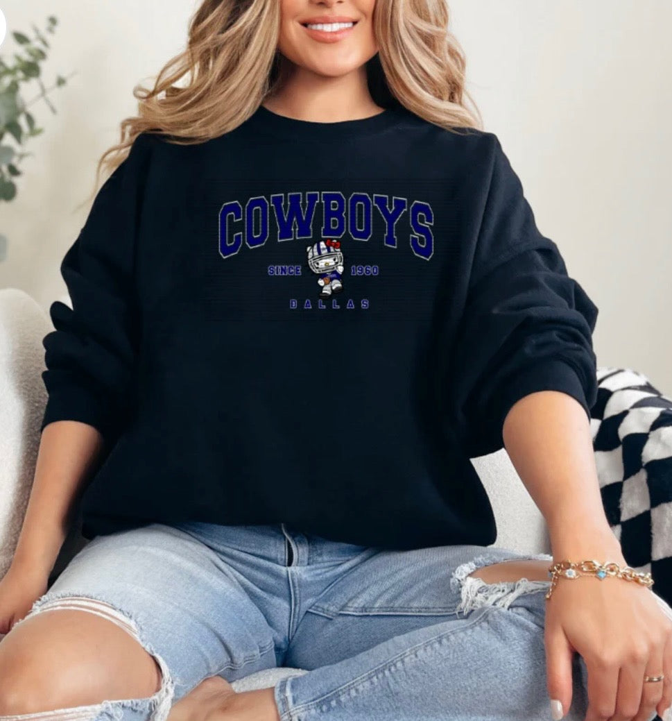 Dallas x HK Blue Football Crewneck