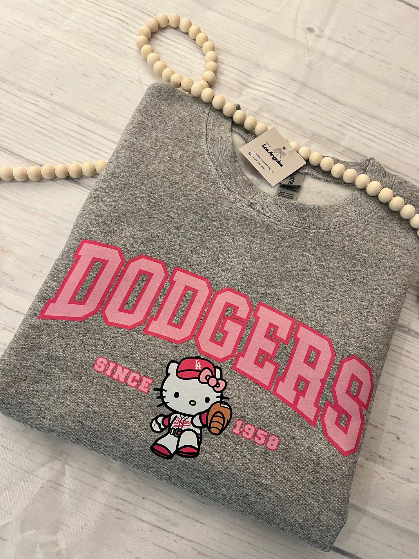 L.A x HK PINK Baseball Crewneck