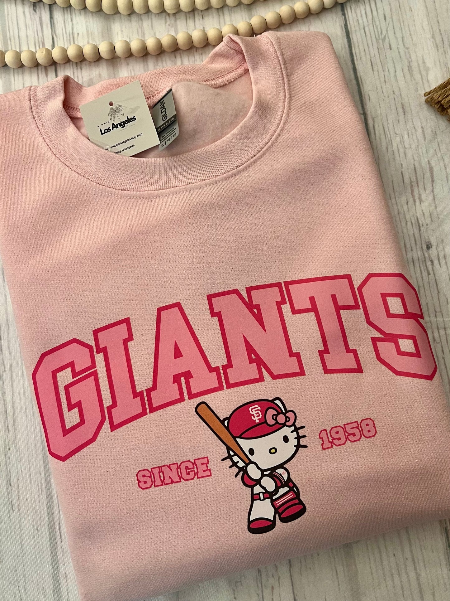 S.F x HK PINK Baseball Crewneck