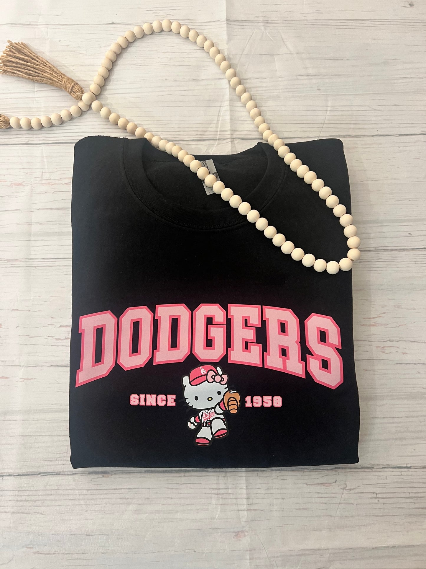 L.A x HK PINK Baseball Crewneck