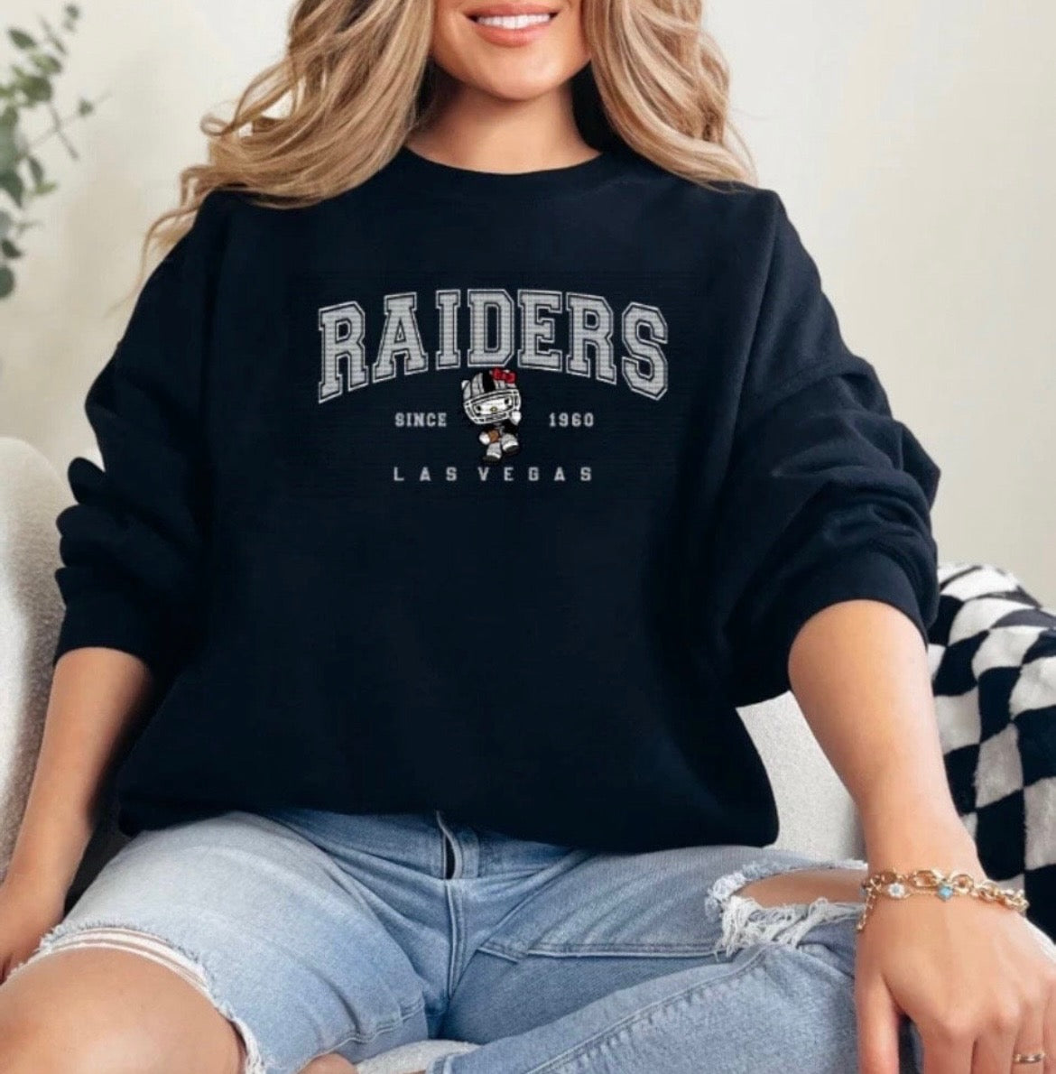 L.V x HK Silver Football Crewneck